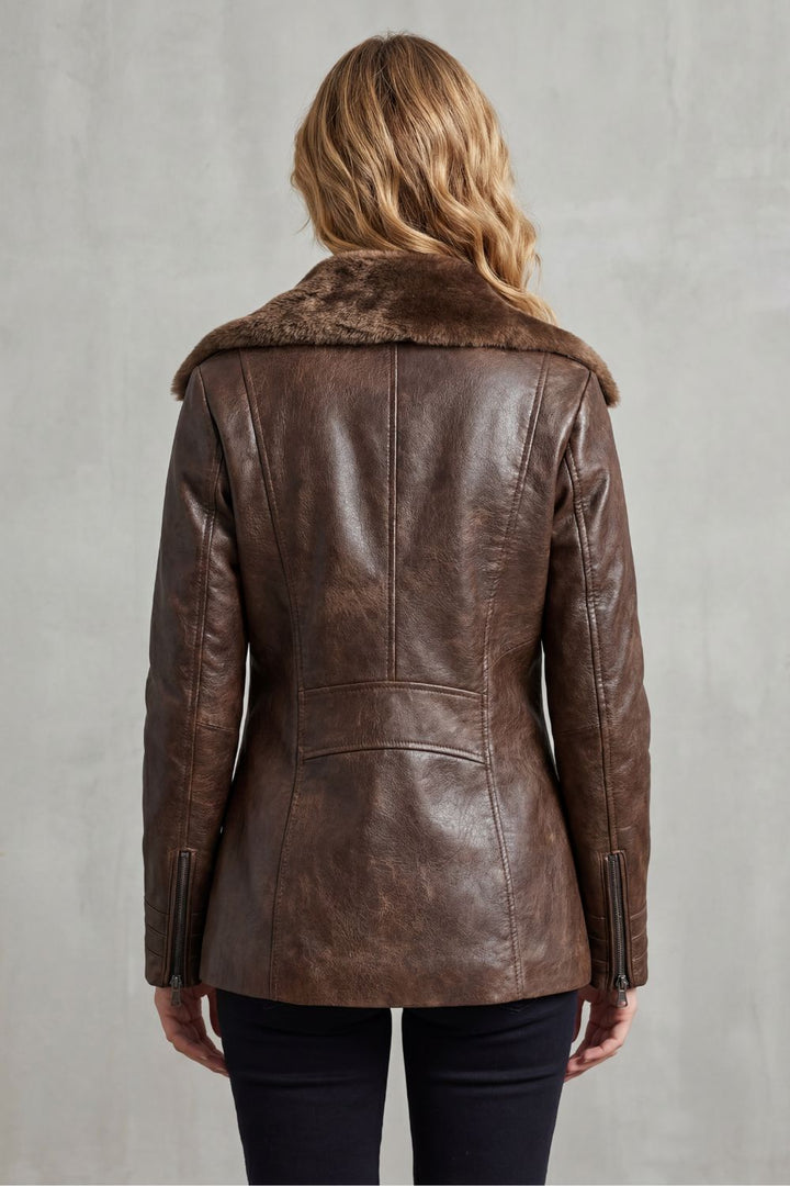 RAVEN | Shearling-lined elegance – Leather jacket