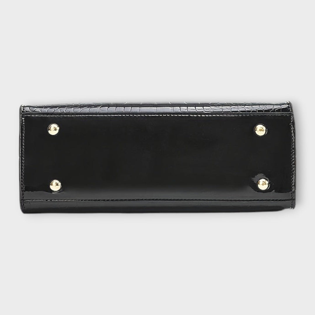 Maison Verdelle -  Shiny Crocodile Skin Pattern Handbag